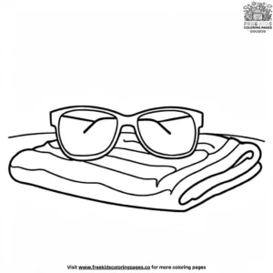 Sunglasses on a Towel Coloring Pages