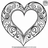 Sweet Heart Swirls Coloring Pages