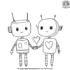 Sweet Valentine Robots Coloring Pages