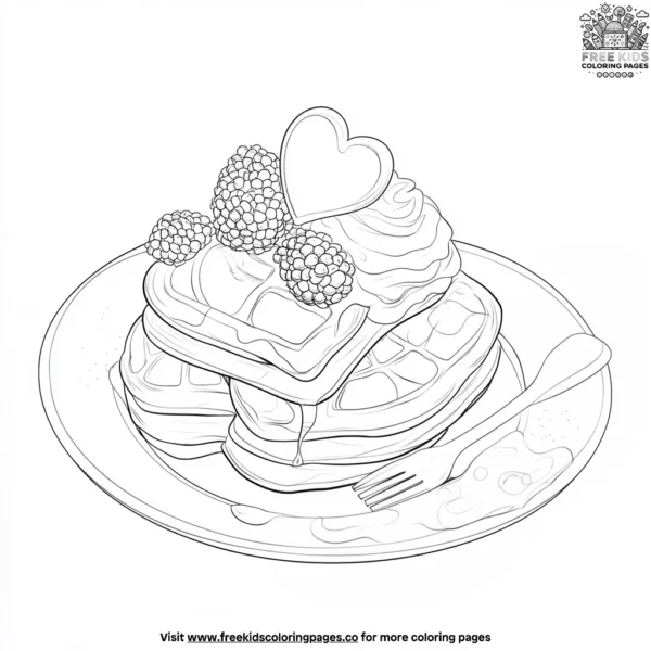 Sweet valentine’s day breakfast coloring pages