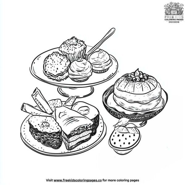 Sweets and desserts for ramadan coloring pages