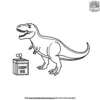 T Rex and Candy Box Coloring Pages