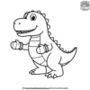 T Rex and Mitten Coloring Pages