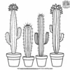 Tall and Short Cactus Coloring Pages