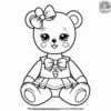 Teddy Bear Doll with a Bow Coloring Pages