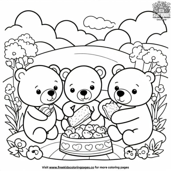 Teddy bear picnic coloring pages