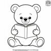 Teddy Bear Reading a Book Coloring Pages