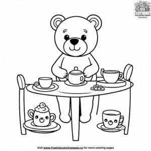 Teddy Bear Tea Party Coloring Pages