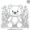 Teddy Bear in the Garden Coloring Pages