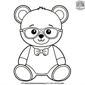 Teddy Bear with Glasses Coloring Pages