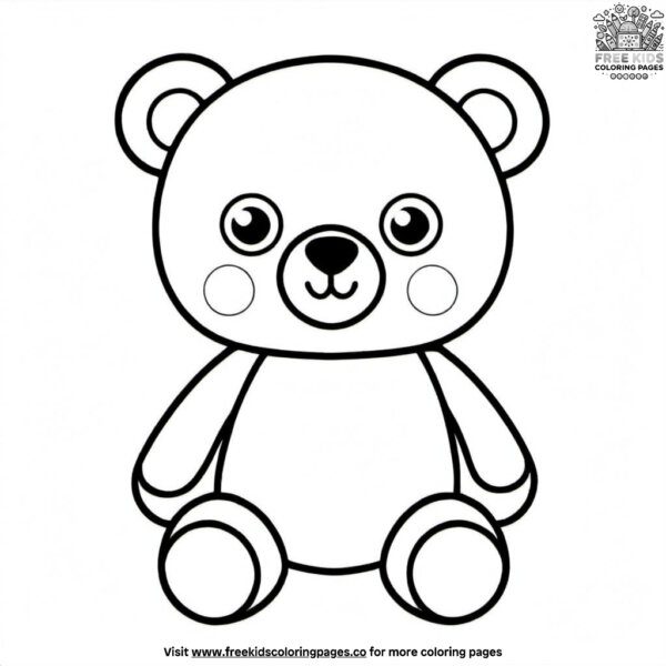 Teddy bear with googly eyes coloring pages