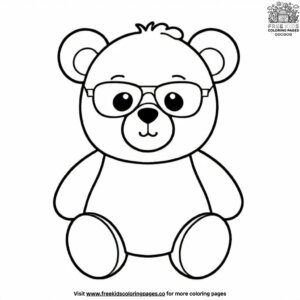 Teddy Bear with Sunglasses Coloring Pages