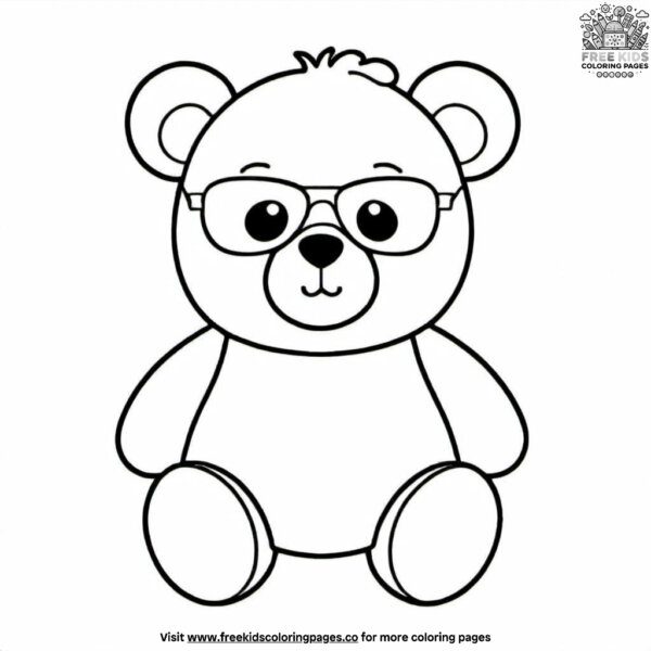 Teddy bear with sunglasses coloring pages