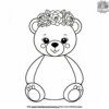 Teddy Bear with a Flower Crown Coloring Pages