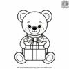 Teddy Bear with a Present Coloring Pages