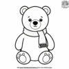 Teddy Bear with a Scarf Coloring Pages