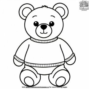 Teddy Bear with a Sweater Coloring Pages