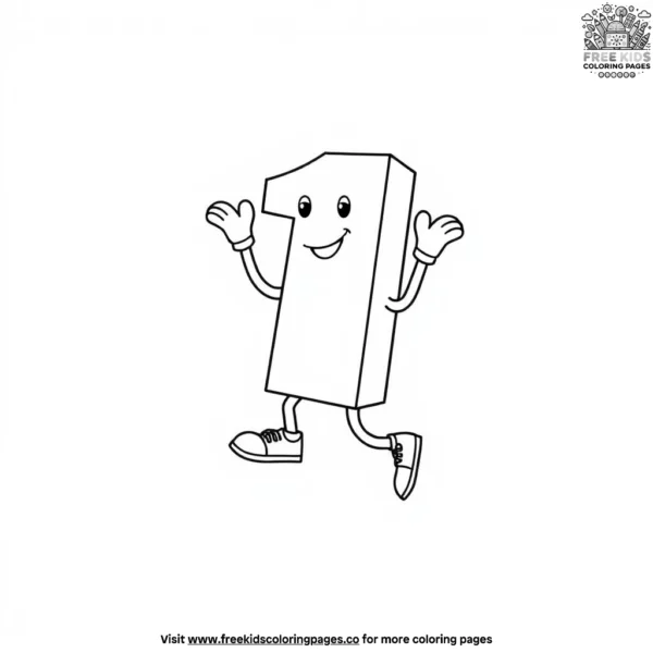 The dancing number block coloring pages