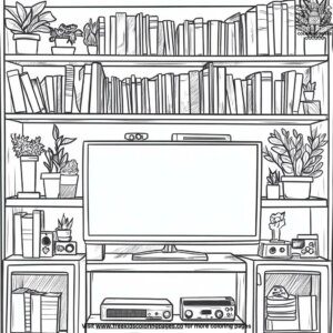 The Family’s TV Stand Coloring Pages