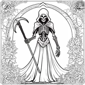 The grim reaper scythe coloring pages