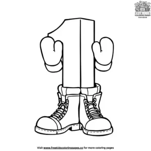 The Number Block Wearing Shoes Coloring Pages