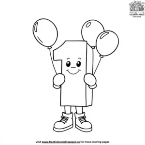 The Number Block with Balloons Coloring Pages