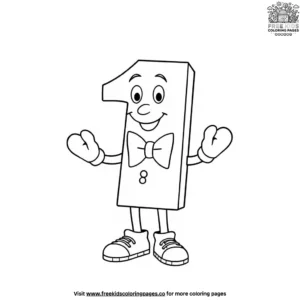 The Number Block with Bow Tie Coloring Pages