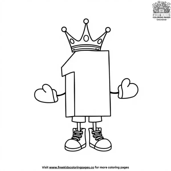 The number block with crown coloring pages