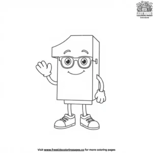 The Number Block with Glasses Coloring Pages