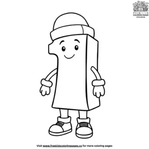 The Number Block with Hat Coloring Pages