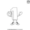 The Number Block with a Basketball Coloring Pages