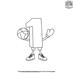 The Number Block with a Basketball Coloring Pages