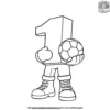 The Number Block with a Soccer Ball Coloring Pages