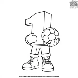 The Number Block with a Soccer Ball Coloring Pages