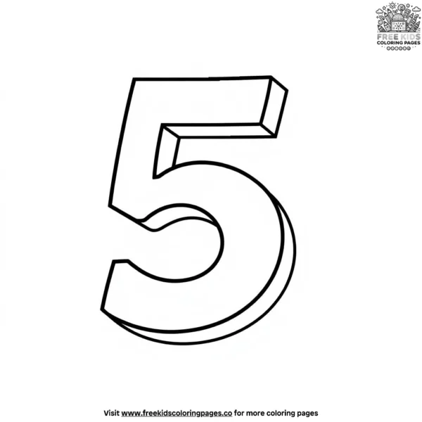 The number five block coloring pages