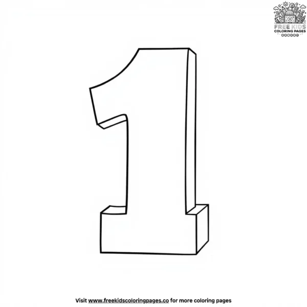 The number one block coloring pages