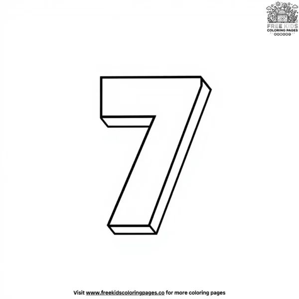 The number seven block coloring pages