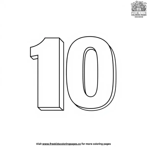 The number ten block coloring pages