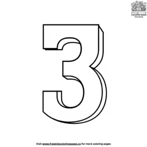 The Number Three Block Coloring Pages