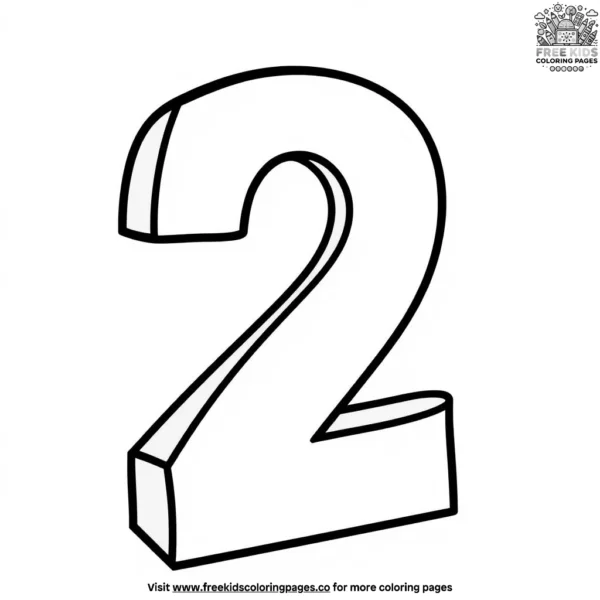 The number two block coloring pages