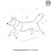 The Snowy Husky Coloring Pages