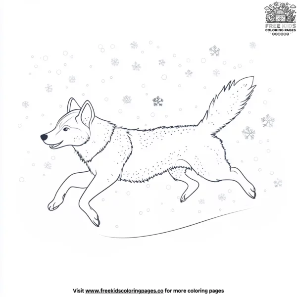 The snowy husky coloring pages