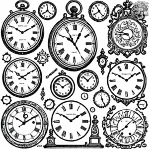 Time Clock Coloring Pages