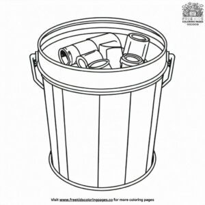 Tin Can in Recycling Bin Coloring Pages