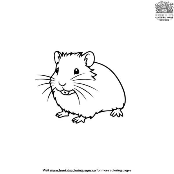 Tiny hamster coloring pages