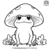 Toad Sitting Under a Mushroom Coloring Pages