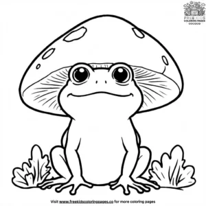 Toad Sitting Under a Mushroom Coloring Pages