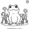 Toad Sitting in a Flower Bed Coloring Pages