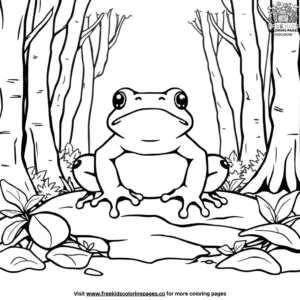 Toad in a Forest Coloring Pages