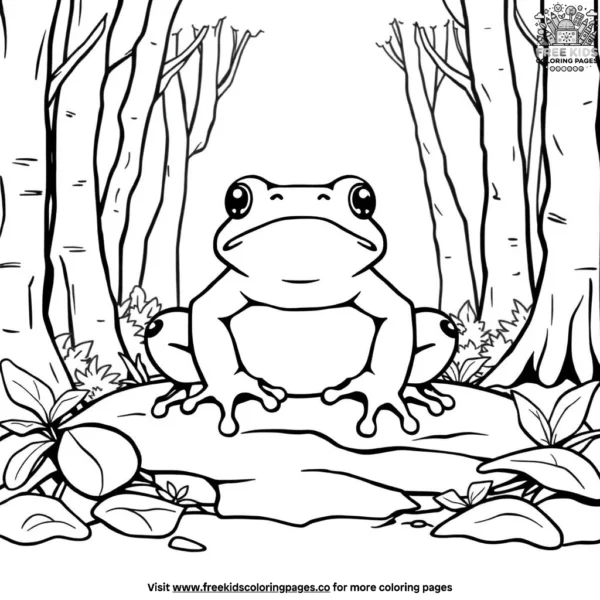 Toad in a forest coloring pages